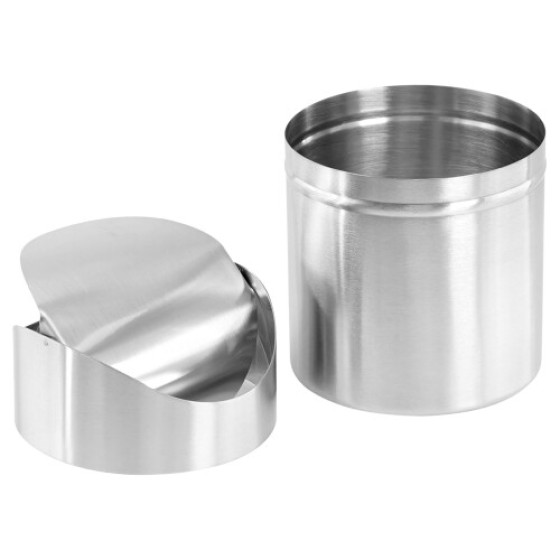 GEEZY 1.5L Desktop Mini Trash Can with Rotating Lid, Kitchen Trash Can, Stainless Steel Material